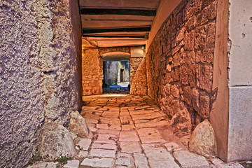 Vodnjan, Istria, Croatia: old underpass in the old town