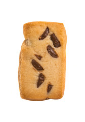 biscuits with chocolate drops isolated