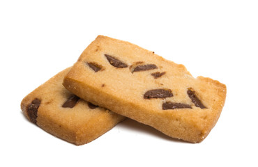 biscuits with chocolate drops isolated
