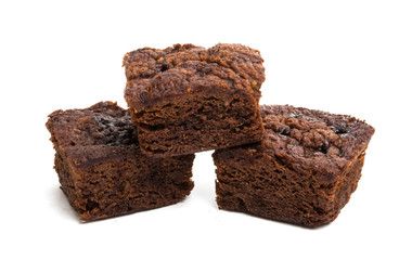 chocolate brownie pie isolated