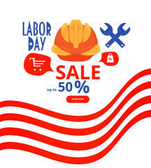 Vector illustration for Labor Day: banner or poster with typography for Labor Day Sale.