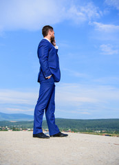 Entrepreneur control business remotely by phone call outdoors. Establish control identify limits to...