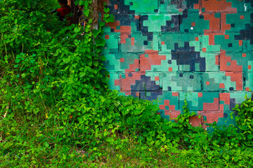 Camouflage mesh hidden military objects, (camouflage)