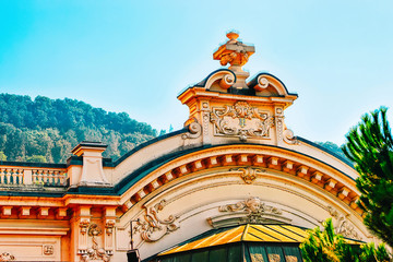 Fototapeta premium Decor of building in summer Montreux CH