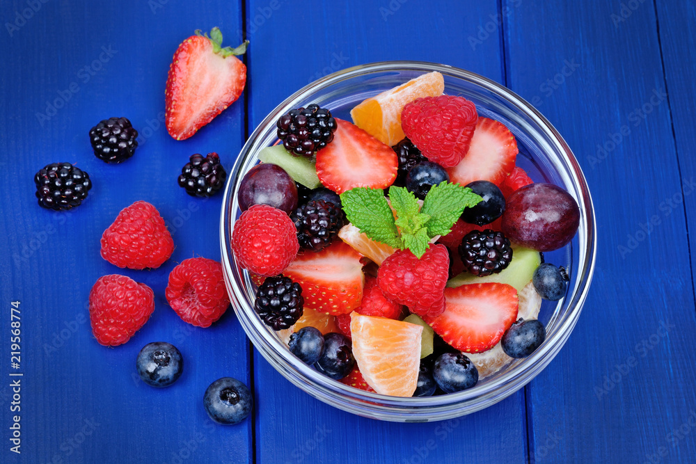 Canvas Prints Fresh fruit salad in a bowl on table