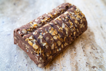 delicious cake with hazelnut and pistachio