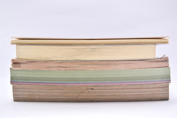 Books collection isolated on a white background.