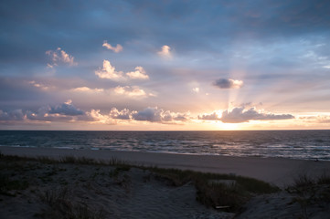 Sunset on the Curonian spit