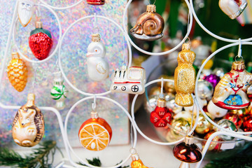 Christmas Tree Decorations on Christmas Market at Gendarmenmarkt in Winter Berlin