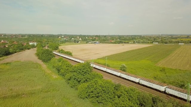Freight train from above
