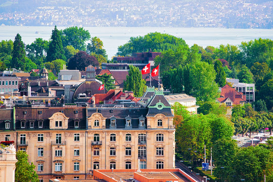 Rooftops on Zurich city center Europe