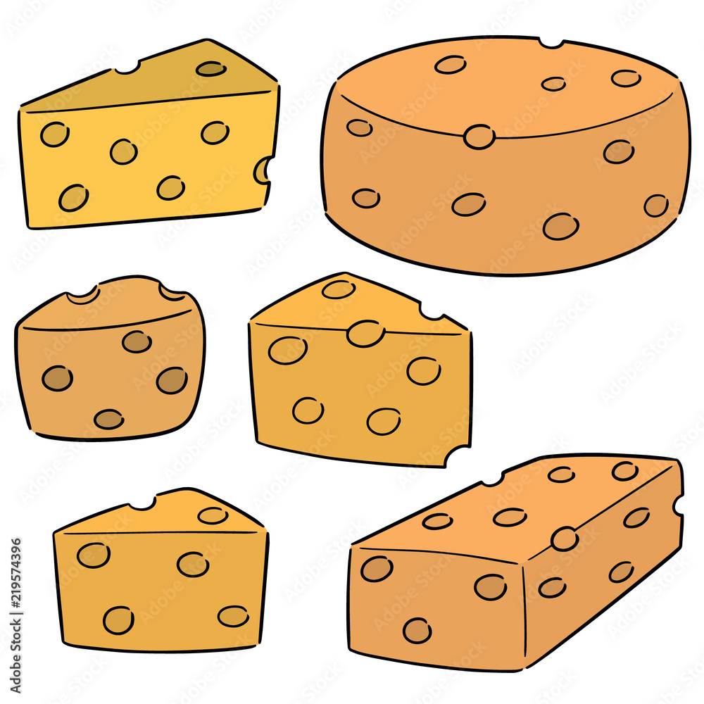 Wall mural vector set of cheese