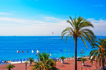 English promenade in Nice France in summer
