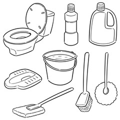 vector set of toilet cleaner