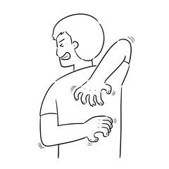 vector of man scratching back