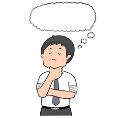 vector set of man thinking