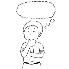 vector set of man thinking