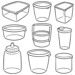 vector set of plastic container