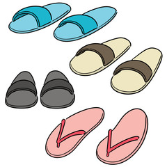 vector set of slippers