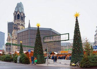 Christmas Trees Christmas Market Kaiser Wilhelm Memorial Berlin
