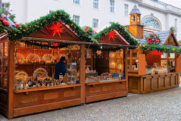Christmas Market in Opernpalais at Mitte in Winter Berlin - obrazy, fototapety, plakaty