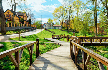 Park at Kuldiga in Kurzeme in Western Latvia