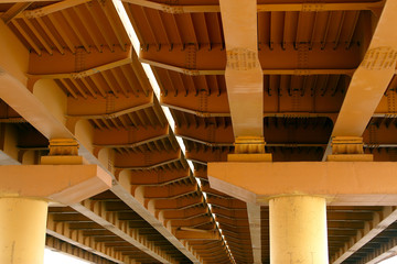 Steel bridge orange, bottom view.