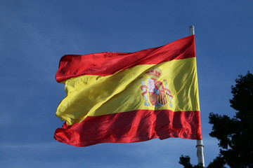 Bandera de España en Madrid.
