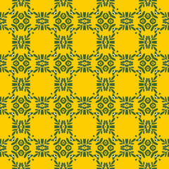 Seamless pattern with floral motifs. Design for printing on fabric, wrapper, paper, Wallpaper. Yellow-green color