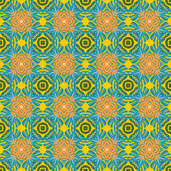 Seamless pattern with floral motifs. Design for printing on fabric, wrapper, paper, Wallpaper. Yellow-green color