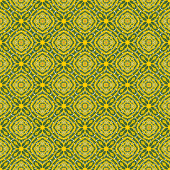 Seamless pattern with floral motifs. Design for printing on fabric, wrapper, paper, Wallpaper. Yellow-green color