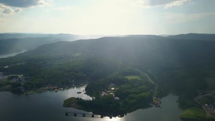 Drone aerial footage of the power station in the altai region