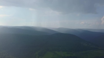 Drone shot of the mountains in the Altai region