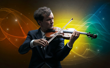 Serious classical violinist with fabled sparkling wallpaper