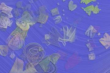 Abstract conceptual geometric blended messy shapes background. Canvas, effect, illustration & backdrop.