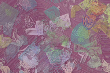 Blended messy shapes, abstract geometric background pattern. Creative, cover, texture & art.