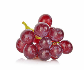 red grapes isolated on white background