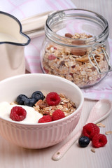 Müsli und Joghurt Frühstück