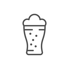 Beer glass line icon
