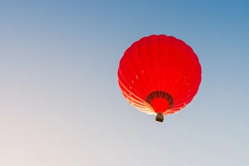 Foto op Plexiglas Luchtsport Kleurrijke heteluchtballon tegen de blauwe lucht