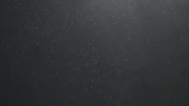 Slow motion explosion effect of backlit dust particles on a black background