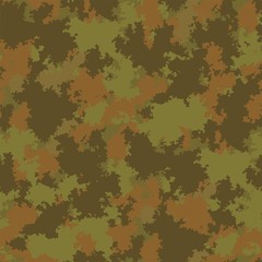 Fashion camo khaki woodland classic color forest swamp  woods quagmire  seamless pattern. Vector seamless pattern camouflage design. Moss woodland seamless vector camo. Camouflage fabric pattern.
