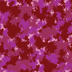 Purple red seamless pattern. Vector seamless pattern camouflage design. Girly seamless vector camo. Camouflage fabric pattern.