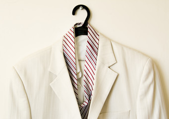 men's jacket on a hanger