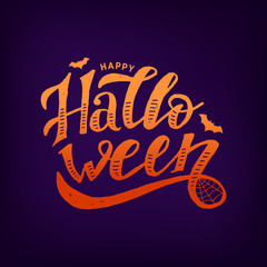Happy Halloween lettering Calligraphy Brush Text Holiday Sticker