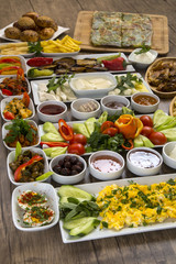 Turkish breakfast close up 
