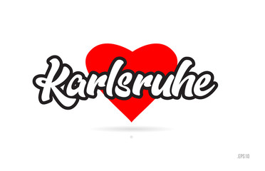 karlsruhe city design typography with red heart icon logo