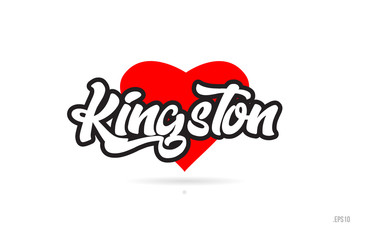 kingston city design typography with red heart icon logo
