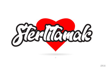 sterlitamak city design typography with red heart icon logo
