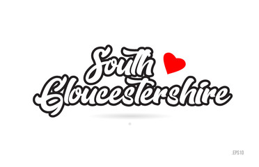 south gloucestershire city design typography with red heart icon logo